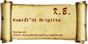 Komlódi Brigitta névjegykártya